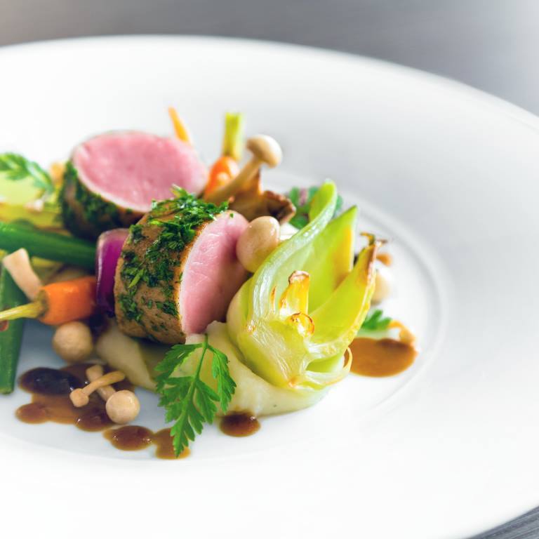 Delicious gourmet food close up